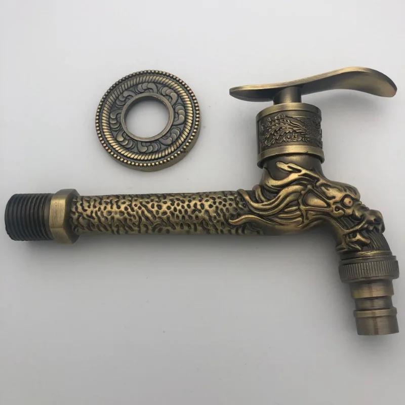 

Outdoor Carving Wall Mounted Zinc Alloy Antique Garden Washbasin Decorative Garden Mop Faucet Outdoor Sink