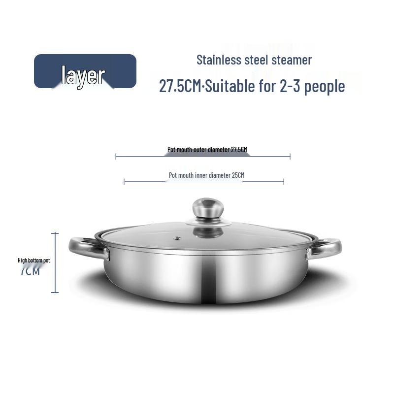 Wutuo Stainless Steel Double-Layer Steamer Pot