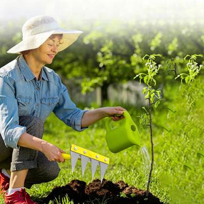 Greblă pentru buruieni cu dinți din oțel cu conținut ridicat de carbon Mâner din lemn Îndepărtător de buruieni pentru grădină Unealtă ușoară pentru plivire