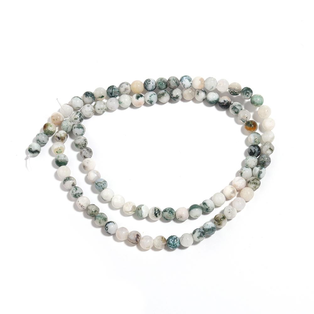 

4 6 8 10 12mm Natural Tree Agate Stone Beads Round Loose Gemstone Beads For Jewelry Making DIY Bracelets Necklace Accessories