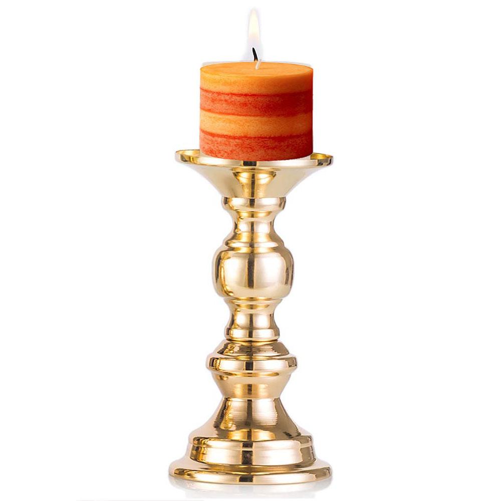 Gold Metal Pillar Candlestick Holders Vintage Pillar Candle Holders Elegant Metal Crystal Pillar Candle Stands candl stickholder 1Pc