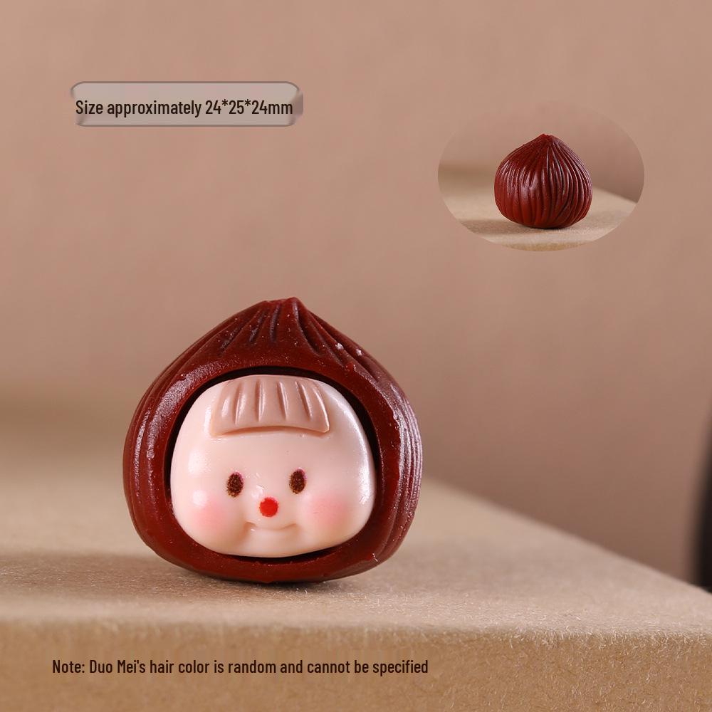 Rosewood Cartoon Chestnut Sister Garlic Pendant in Green Sandalwood Mobile Phone Chain