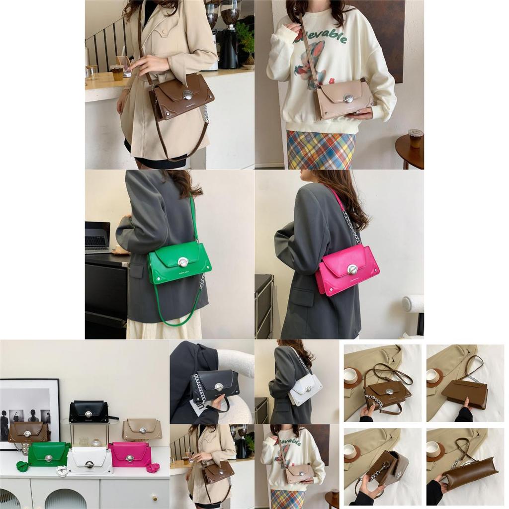 Stylish Pu Small Shoulder Bag For Women In Black White And Khaki Perfect For Daily Use