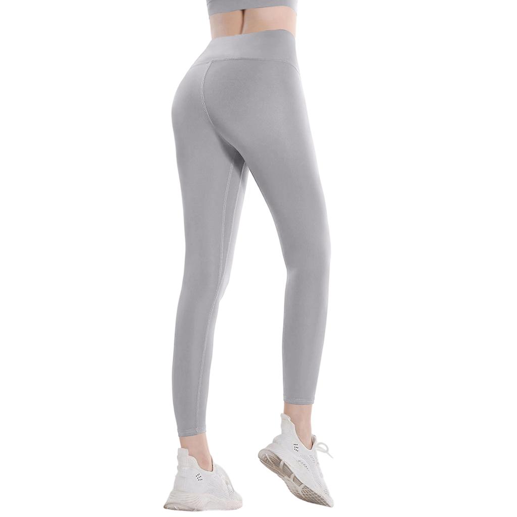 Damen Lange Schnelltrocknende Fitness-Sporthose, Enganliegende High-Waist Laufhose mit Po-Lifting