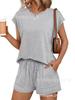 European and American women's clothing is popular, spring and summer short-sleeved T-shirts and shorts are loose and casual two-piece sets.