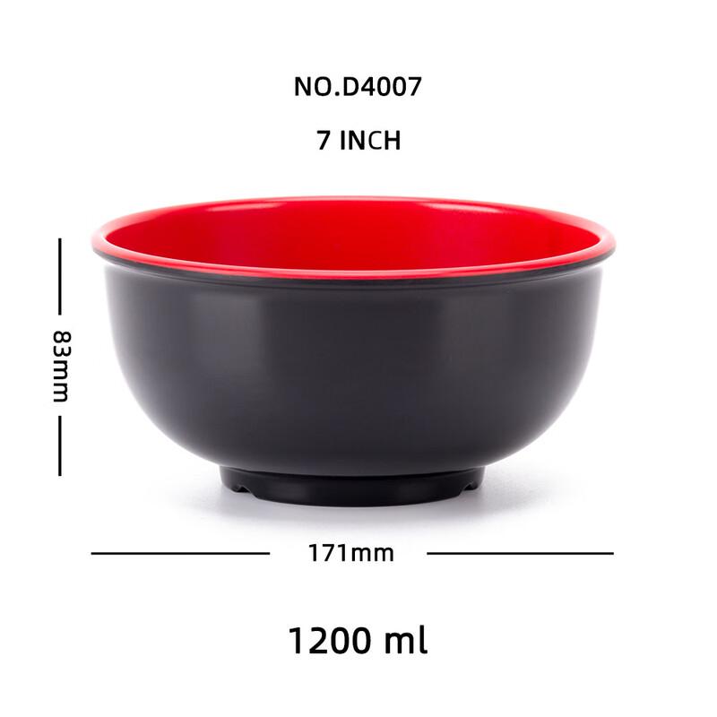 

ZISIZ Black & Red Melamine Straight-Edge Bowls