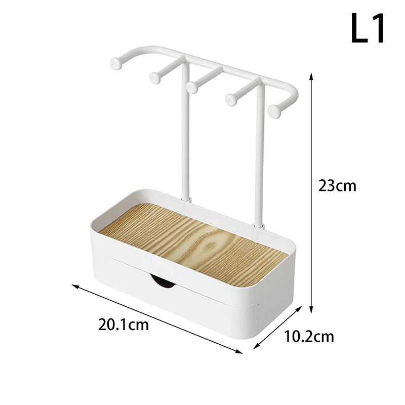 Modeschmuck-Organizer Hängende Anzeige Für Ohrringe Halsketten Schmuckaufbewahrungsregal Mit Holzsockel Armband Ringhalter