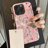 HOT Cool Fleur Fleur de Pêcher Cuir Litchi de Luxe Étui de Téléphone Pour iPhone 17 16e 16 15 14 13 12 11 Air Pro Max Plus X XR XSMax