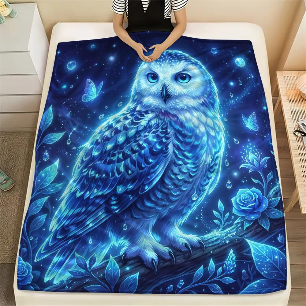 Blue Rose Animal Print Flannel Blanket,High quality Comfortable for All Seasons,Home Decor,Warmth and Comfort,Perfect for Christmas Gifts