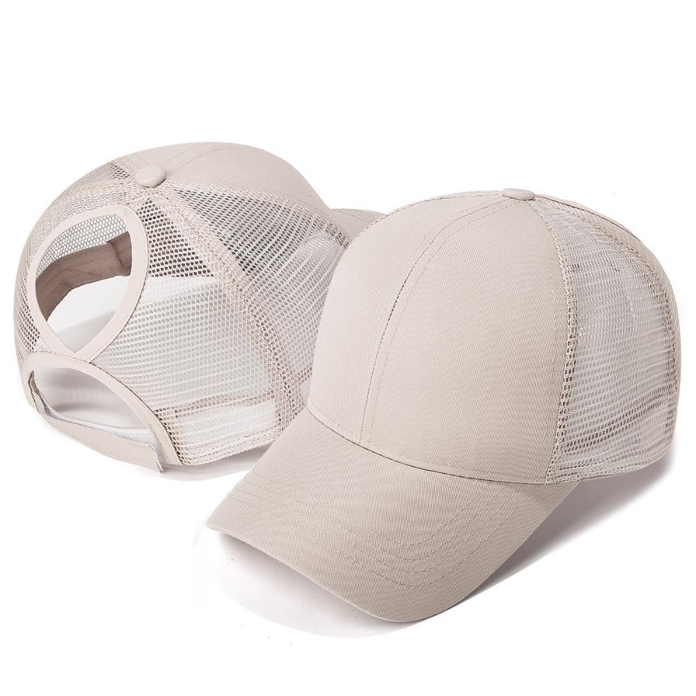 Hollow Out Back Ponytail Hats Breathable Mesh Visor Hat Mesh Baseball Caps for Women and Men