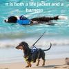 2 In 1 Summer Dog Swimming Rescue Vest Harnesses Adjustable Dogs Life Saving Jacket Swim Chest Strap Walking Out Vest Harnesses