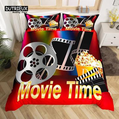 Povlak na přikrývku Filmový čas Filmové divadlo Ložní souprava Plakát kina Povlak na peřinu Mikrovlákno Popcorn Filmové pochoutky Potah na přehoz