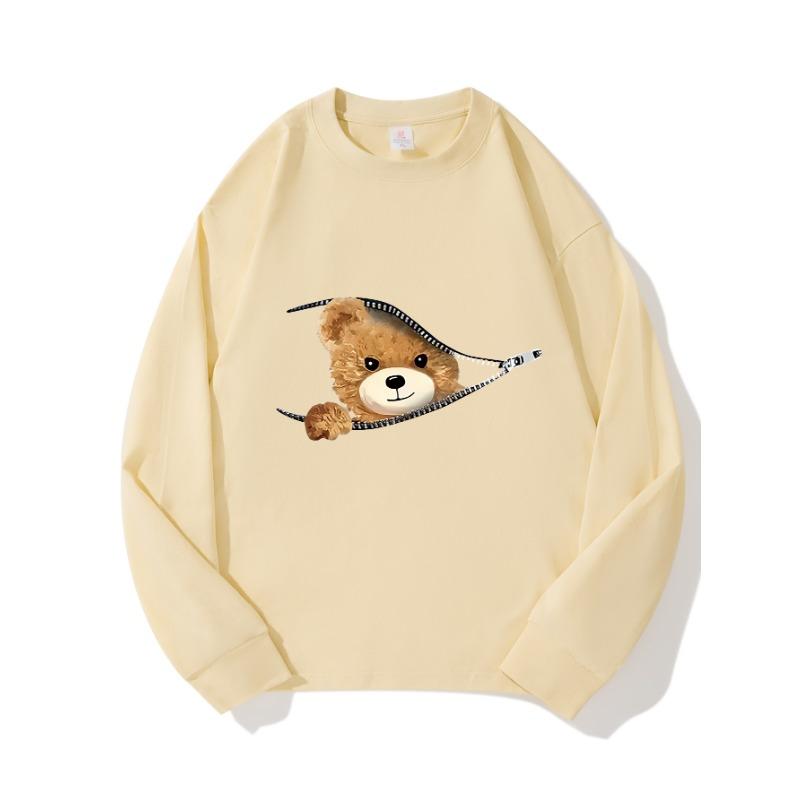 

ZipperAutumn Clothing Длинные рукава из чистого хлопка Новые мужские и женские топы, весенний внутренний слой, базовая рубашка, футболка с круглым вырезом и длинными рукавами XXL бежевый