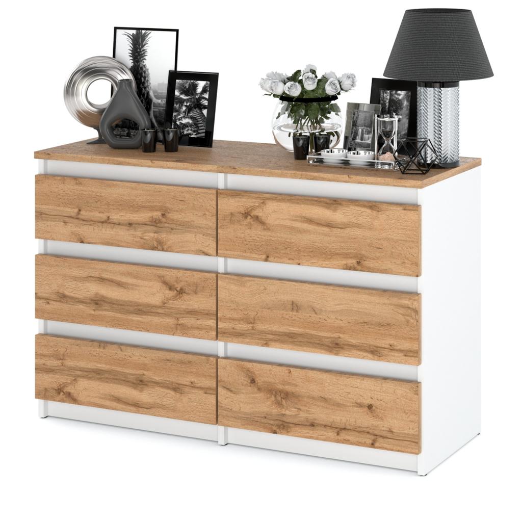 Wotan White Oak Chest of Drawers 100 CM TV Cabinet Sideboard Wardrobe Living Room