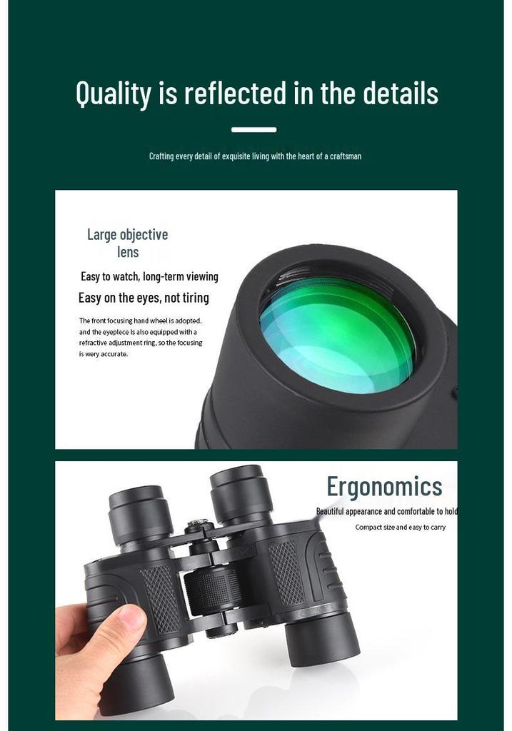 HD-Fernglas mit Vergrößerung: Ultra Klar, Schwachlicht, Professionelle Qualität für Außen, Konzerte und Vogelbeobachtung