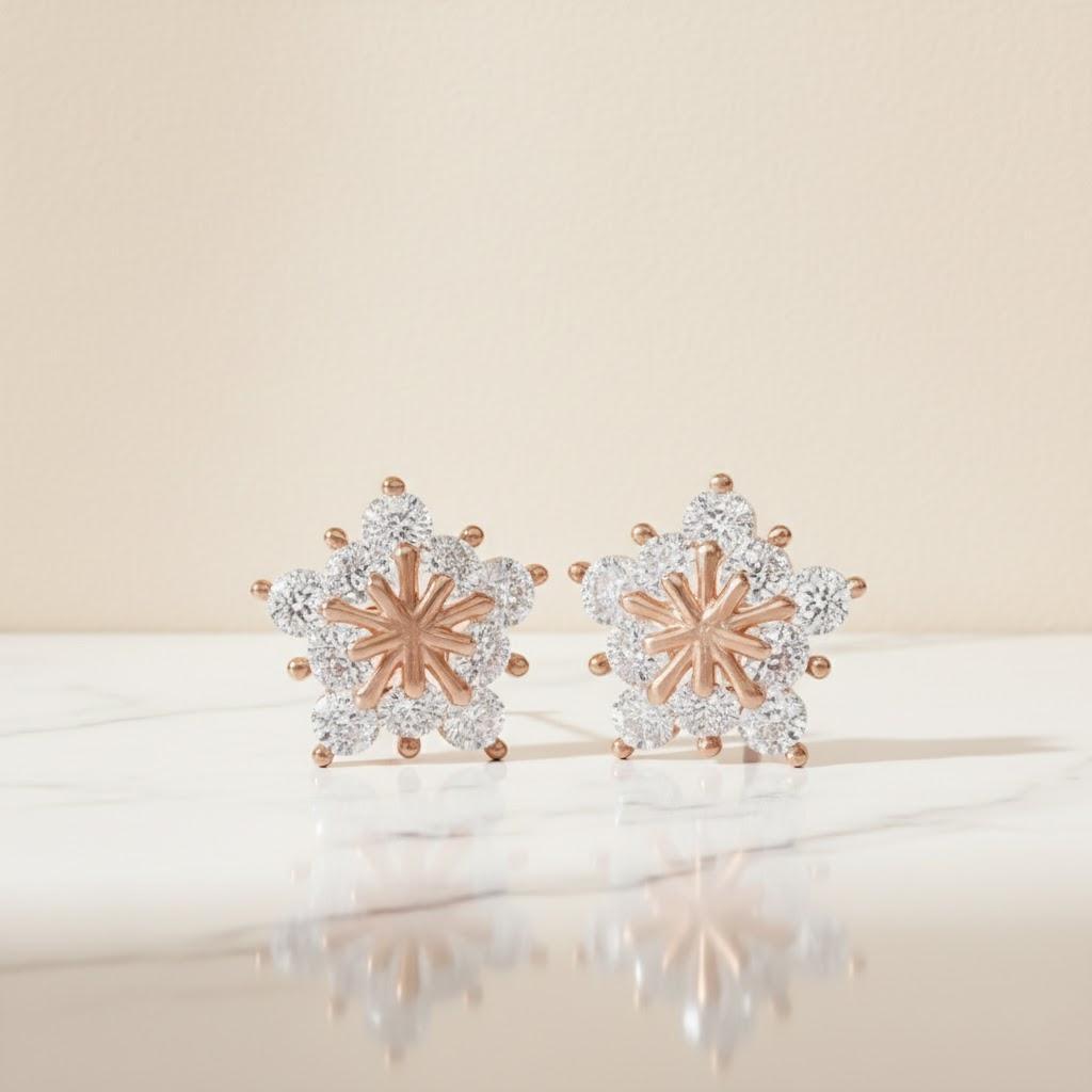 

1Pair Small Snowflake Stud Earrings Women Elegant Fashion Jewelry Simple Exquisite Accessory Gift Christmas Winter