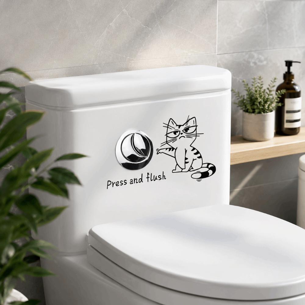 Waterproof Toilet Sticker PVC Cartoon Sticke Personality Bathroom Decal Toilet Water Tank
