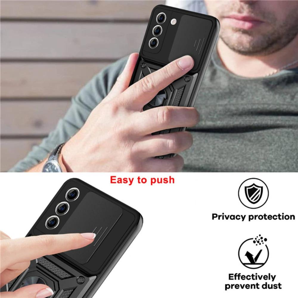 Schuiflens Magnetische Auto Ringhouder Hoesje voor Moto G 85 84 73 72 71 62 60S 32 30 24 22 20 14 10 04 Power 4G 5G Otter Cover Box