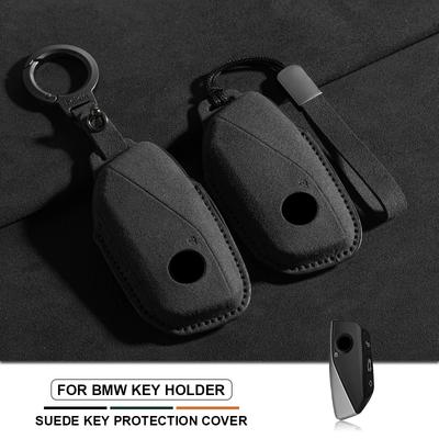 Suede Leather Car Remote Key Case Cover Shell For Bmw 7 Series G70 G09 Xm U06 G81 M3 I7 X7 G07 Lci Ix I20 X1 U11 Protector Fob