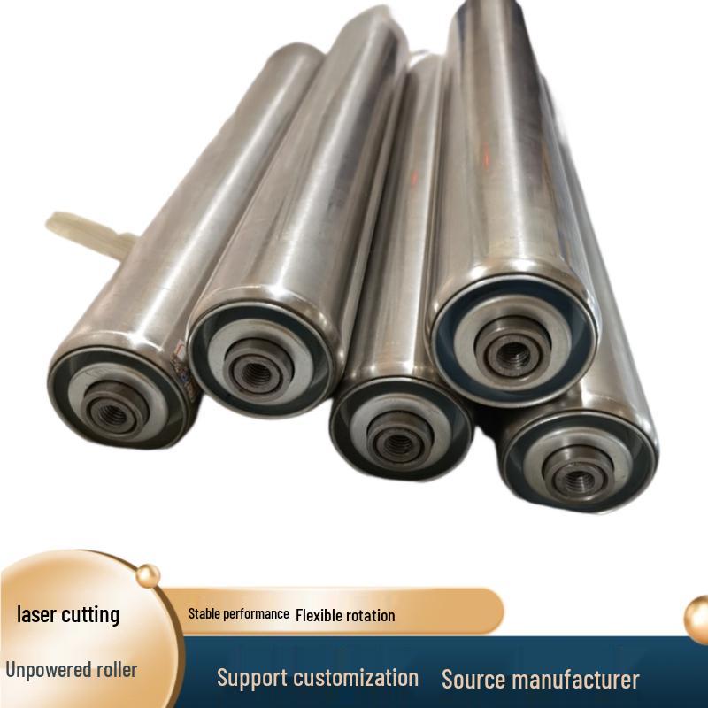 Internal Thread Non-Powered Roller Conveyor Belt with Rubber and Galvanized Stainless Steel Support Shaft