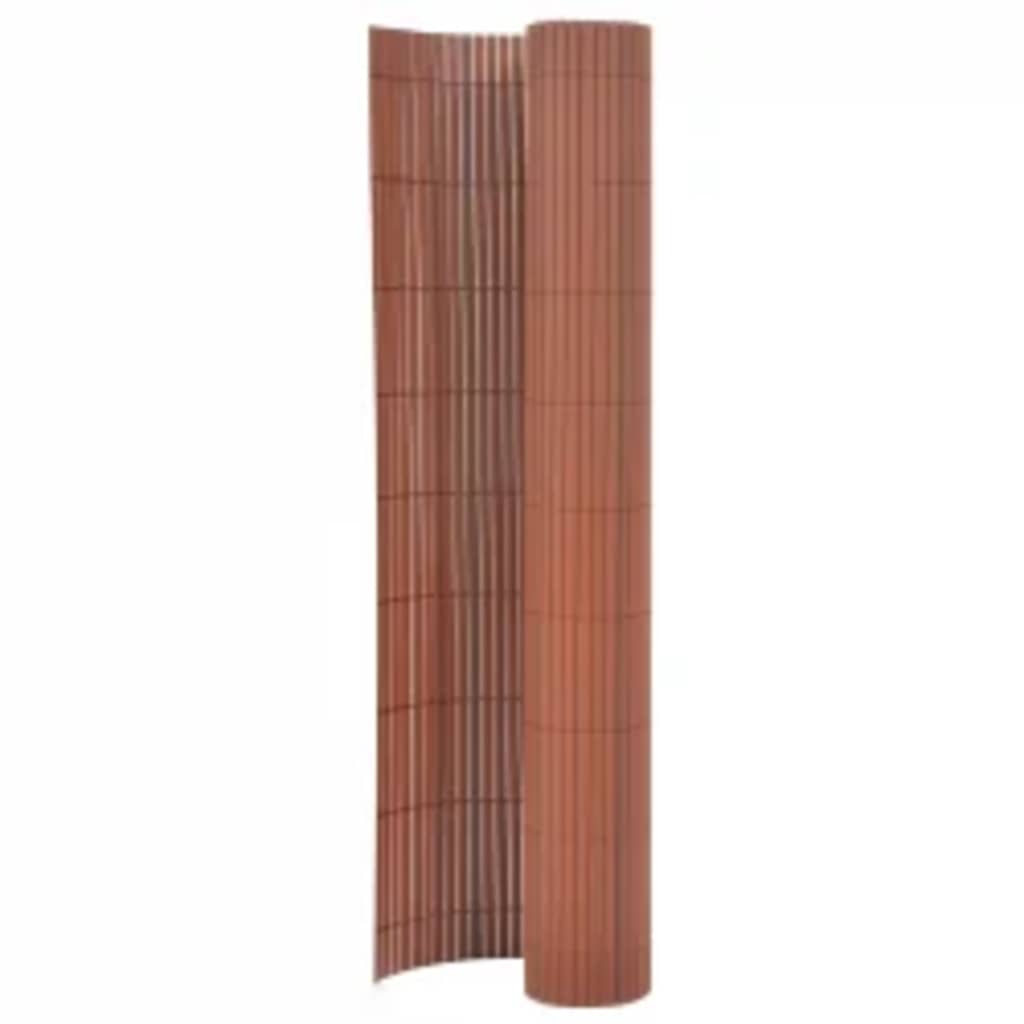 Double Sided Garden Fence 90 x 400 cm Brown