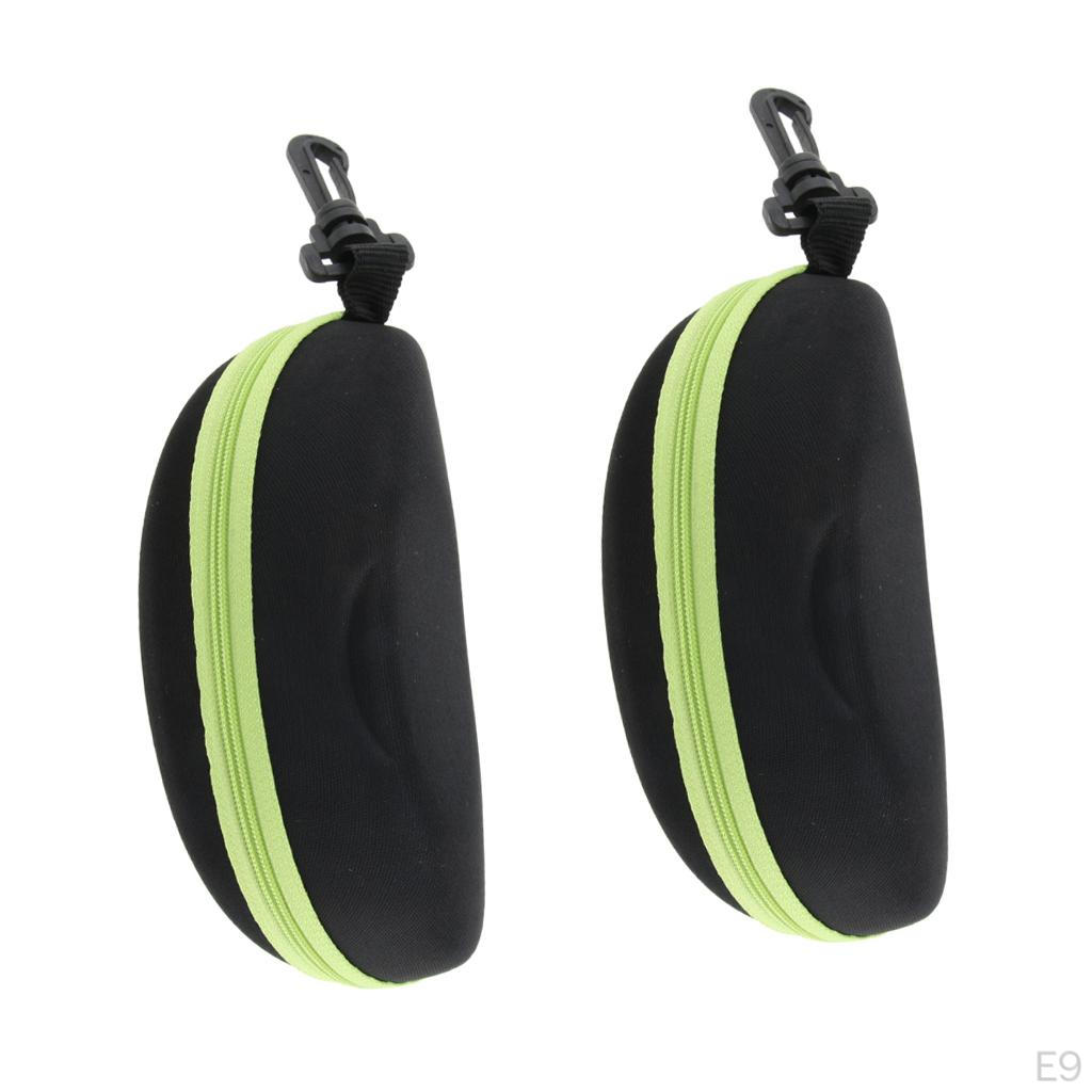 2 EVA Glasses Cases with Hanging Hook for Sports Sunglasses Eyeglasses