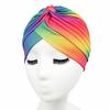 Hat Stylish Color Printing Polyester Women Turban Hat for Daily Wear