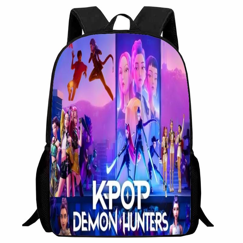 New Printed Witch Hunter K-POP Student Backpack, Elementary School Cartoon Huntrix Kpop Backpack