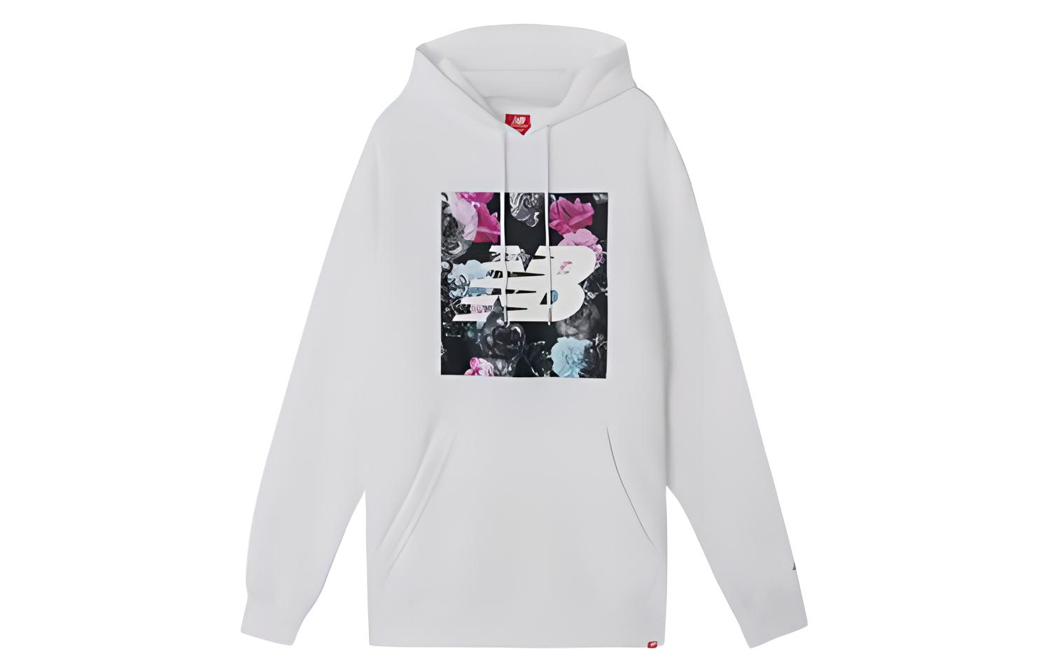 New Balance Sweatshirts Unisex White Hooded Moderate Regular AMT93680-WT L