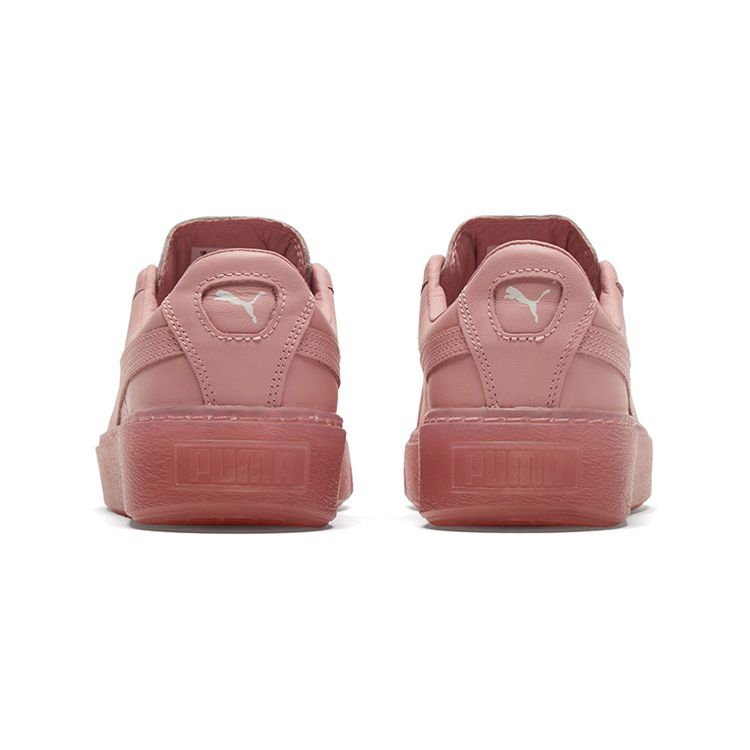 Puma Basket Platform Core Synthetic Leather Top Grain Cowhide Wear-Resistant Lightweight Low-Top Sneakers Women Sneakers Crystal-Pink 364040-09