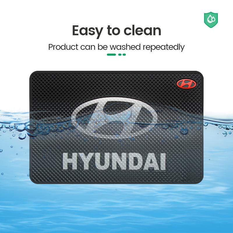 Car Logo PVC Anti-Slip Mat Sticky Pad Dashboard Non Slip Mat Accessories For Hyundai Azera GDI i10 i20 i30 i40 ix20 ix35 Sonata AA1