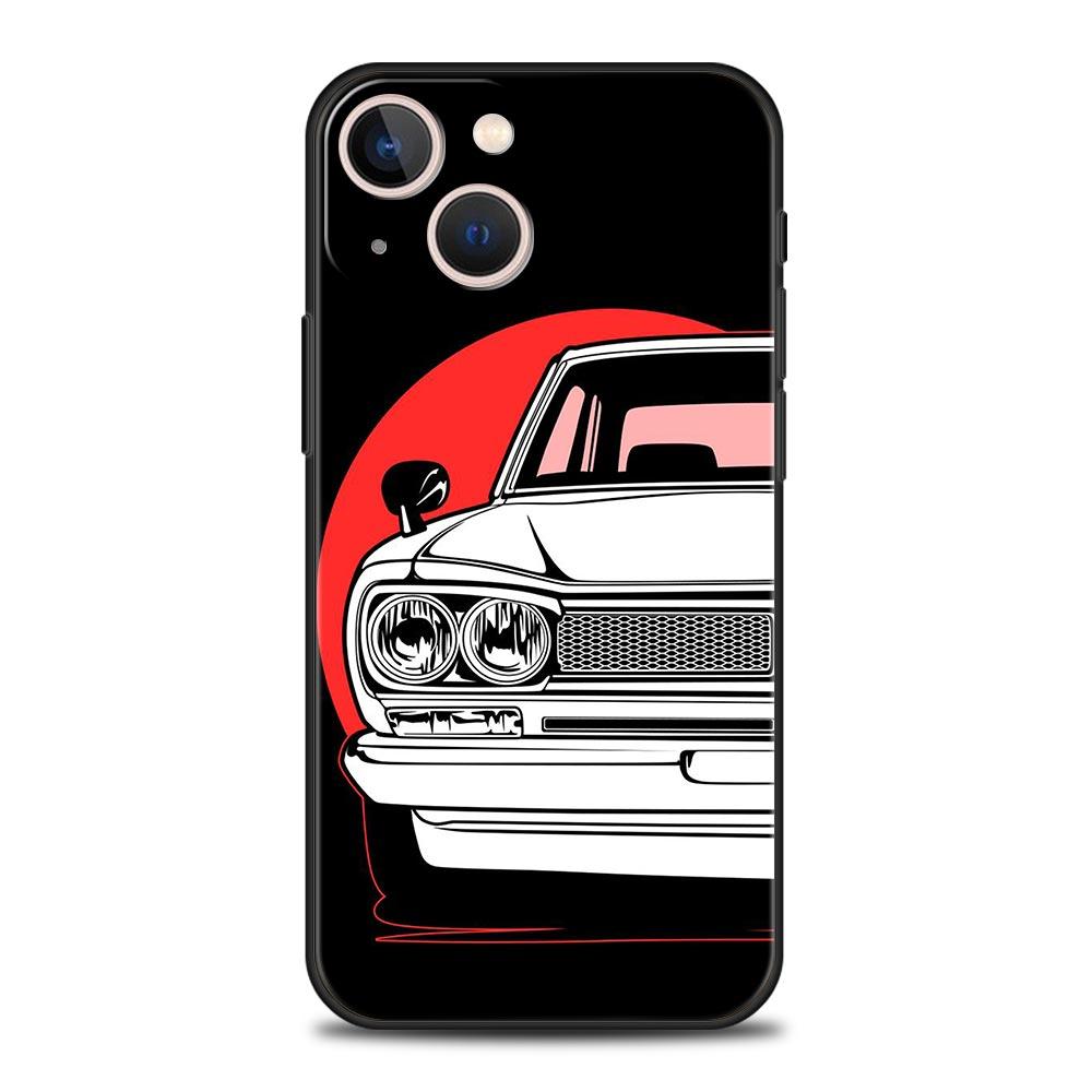 JDM Tokyo drift Sports Car Lamp For iPhone 11 12 13 15 14 Pro Max Phone Case X XR XS 7 8 Plus SE 2020 Luxury Soft Cover Funda