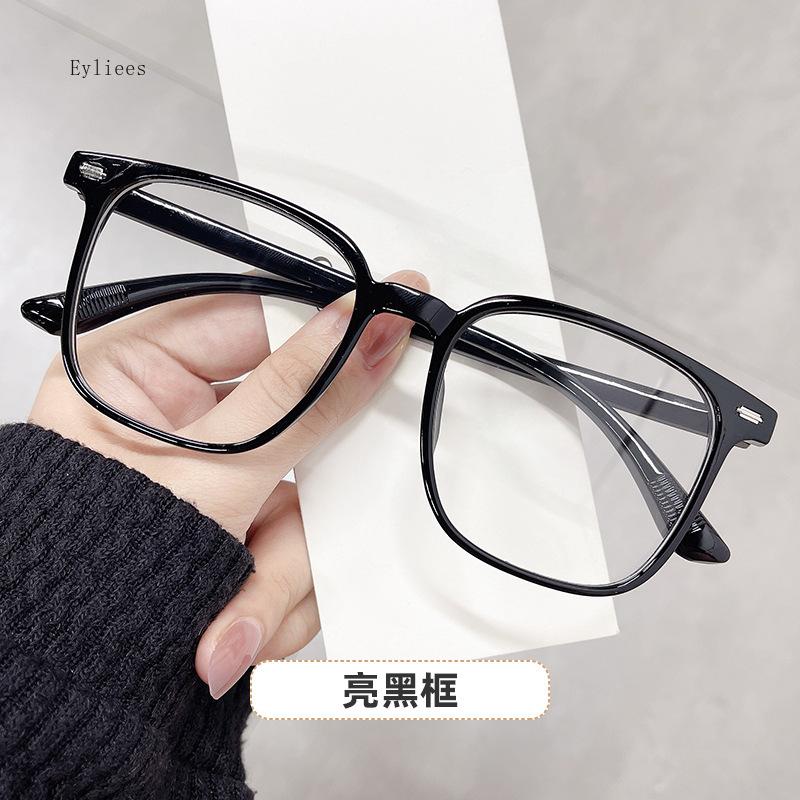 4 New Retro Anti-Blue Light Glasses Girl Square Frame Plain Glasses Blue Light Bezel Transparent Eyewear Glasses For Women