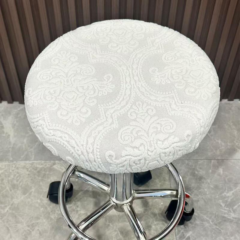 1PC Jacquard Round Stool Cover Bar Stool Cover Home Decoration Soft Dustproof and Wear-resistant Chair Cover