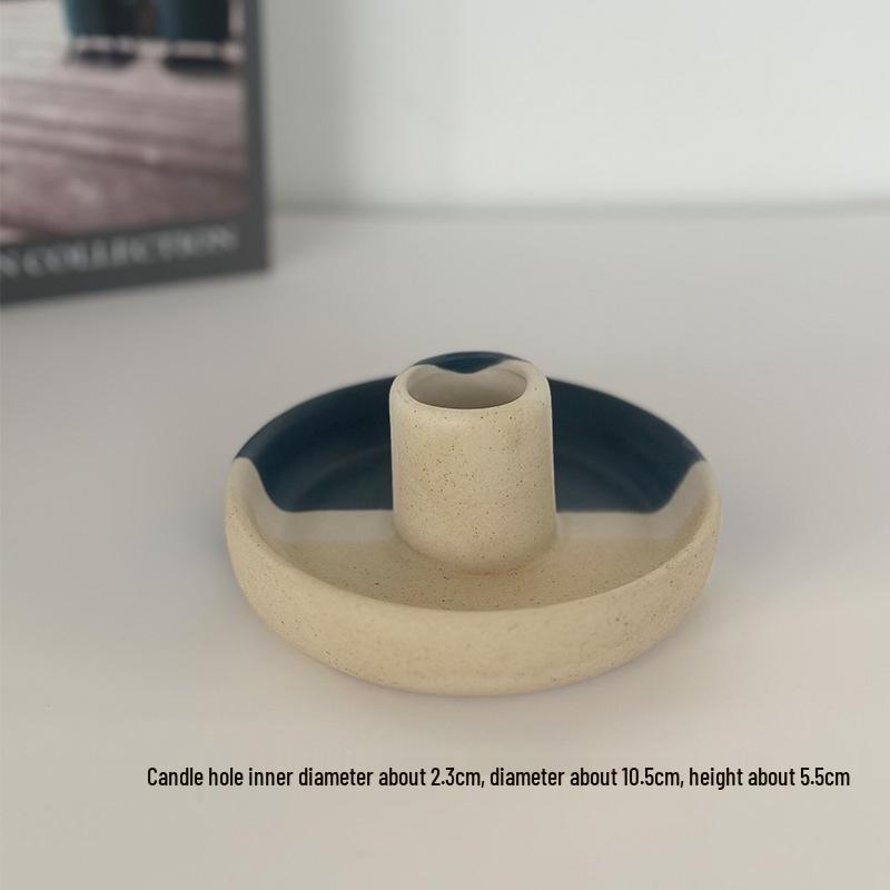 

Европейский ретро керамический подсвечник с подносом - Подставка для ароматерапевтической свечи для украшения стола.