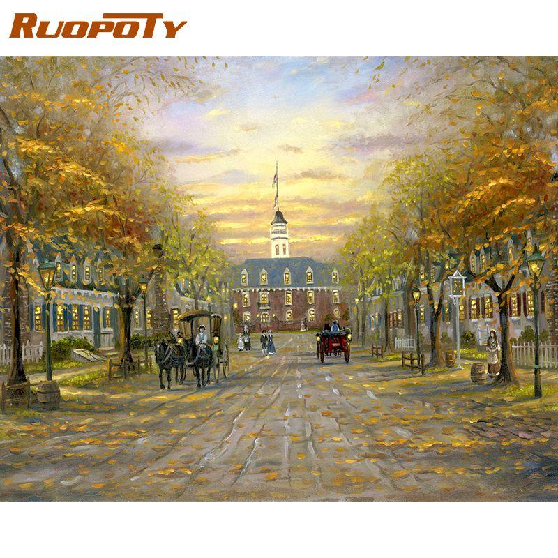 

Ruopoty Diy картина маслом по номерам современная акриловая краска на холсте ручная роспись настенное искусство для украшения дома безрамное 40x50CM NO Frame