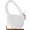 Ruched Solid Shoulder Bag Plaid Quilted Satchel Bags Fashion Crossbody Bag  Women