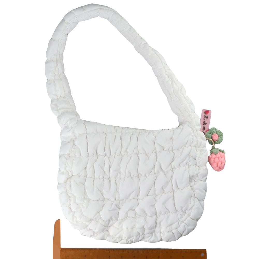 Ruched Solid Shoulder Bag Plaid Quilted Satchel Bags Fashion Crossbody Bag  Women