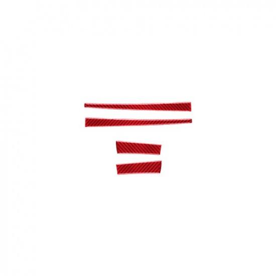 Red Carbon Fiber Car Side Rearview Mirror Cover Sticker For Toyota Hilux 15-21