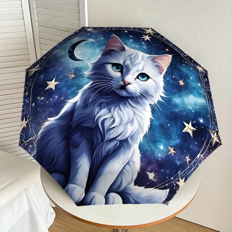 1PC cat zodiac Umbrella-8-Rib Reinforced, Automatic Open, Lightweight & Durable, Cute Fashion Accessory for Outdoor-P2691