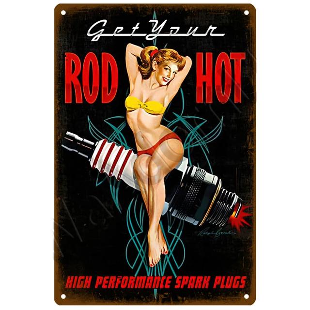 Vintage PinUp Girls Metal Tin Sign  Sexy Lady Poster for Car Airplane Bar Pub Home Wall Decor  Funny Retro Art Painting Craft