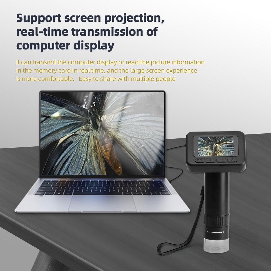 Handheld Digital Microscope for Adults 1000X Magnification Portable Microscope for Kids 2.0 Inch IPS Screen 32M Photo