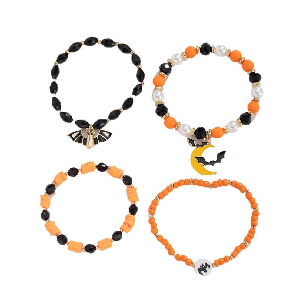 Ghost Halloween Bracelets Bat Beads Bangle Elastic Pumpkin Pendant Bracelets  Gifts