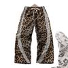 Pantalon de survêtement à rayures rétro avec badge imprimé lettre pour homme - Coupe ample droite - Streetwear - Pantalon décontracté