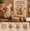 Patchwork Mouse DIY Handmade Ornament Kit Fabric Sewing Craft Set with Embroidery Details for Home Decoration Hanging Gift