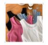 Women's Ribbed Sports Tank Top: Slim-Fit, Versatile, Anti-Exposure Sleeveless Inner Wear for Summer.