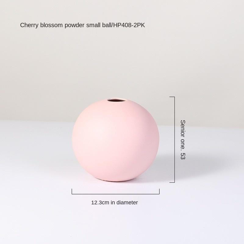 Full Round Color Flower Vase Ceramic Pots for Plants S Apple Shape Indoor Flower Vase for Decoration