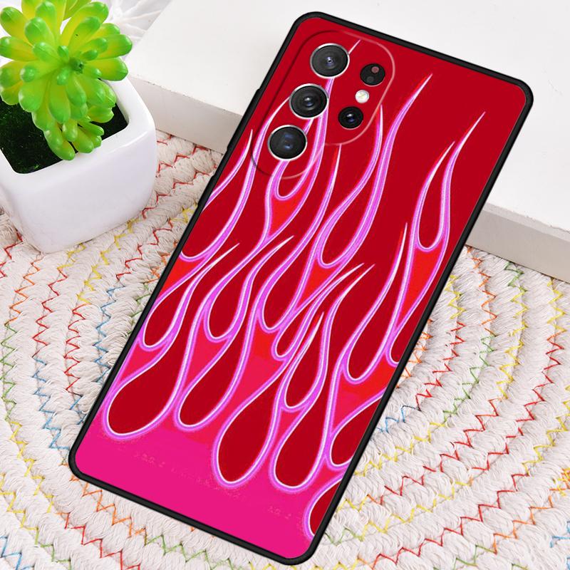 green flame Silicone Phone Case For Samsung Galaxy note 10 pro S26 S25 S24 S23 S22 S21 Plus S25Ultra Capa Cover
