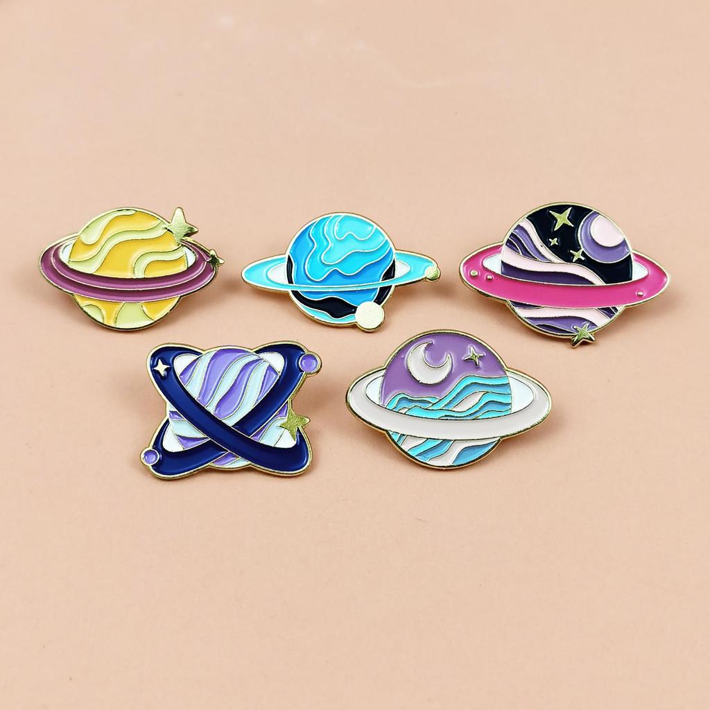 Broche de Planeta Galaxia Colorido - Pin de Insignia de Aleación para Bolsos