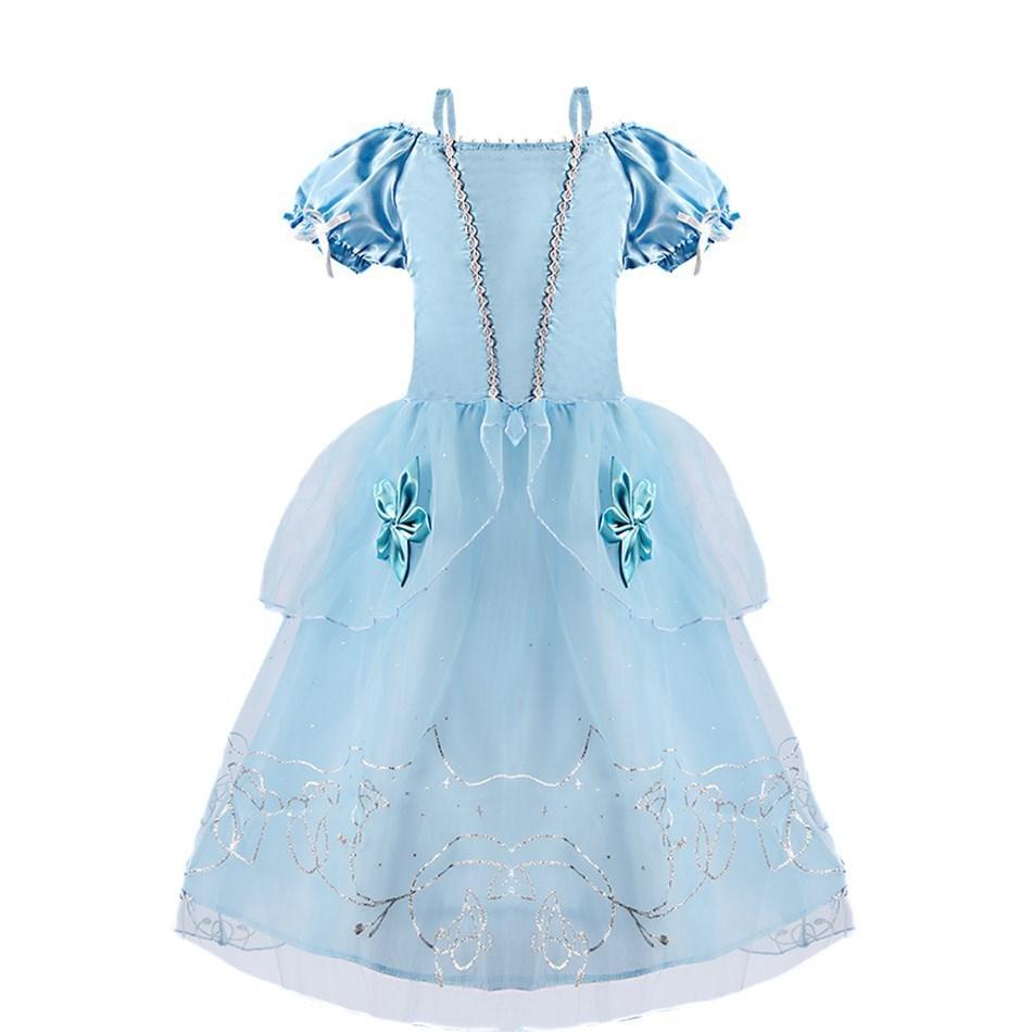 Little Girl Cinderella Dress Rapunzel Belle Halloween Costume Kid Birthday Party Christmas Fancy Evening Dress 2-10 Years